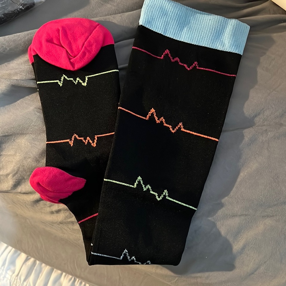 new nurse compression socks . never worn . nonsmoking home .